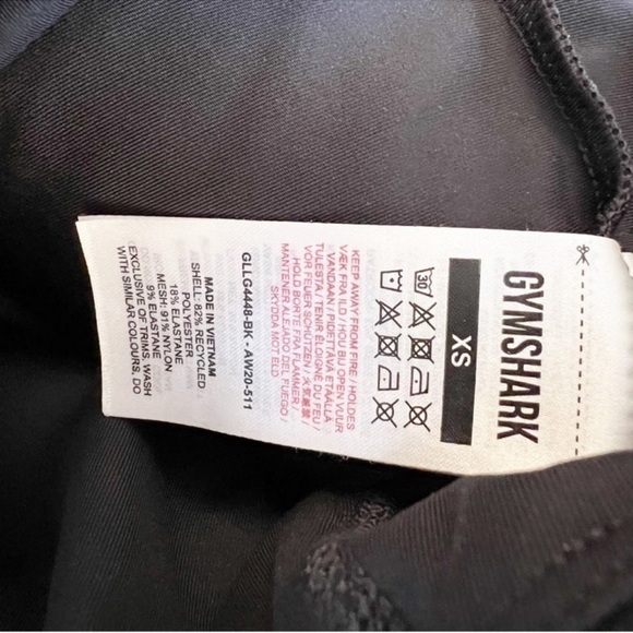 Gymshark Black Adjustable Waist Clasp Athletic Compression Leggings Size XS - Picture 8 of 10